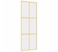 vidaXL Porta Scorrevole Dorata 76x205 Vetro Trasparente ESG Alluminio