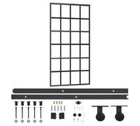 vidaXL Porta Scorrevole e Kit Montaggio Vetro ESG Alluminio 102x205 cm