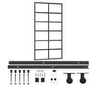 vidaXL Porta Scorrevole e Kit Montaggio Vetro ESG Alluminio 102x205cm
