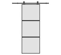 vidaXL Porta Scorrevole Ferramenta 76x205 cm Vetro Temperato Alluminio, porta scorrevole su binario, porta scorrevole interna, porta scorrevole interna