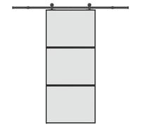 vidaXL Porta Scorrevole Ferramenta 90x205 cm Vetro Temperato Alluminio, porta scorrevole su binario, porta scorrevole interna, porta scorrevole interna