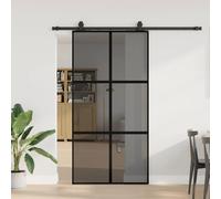 vidaXL Porta Scorrevole Ferramenta Nera 102,5x205 cm Vetro Temperato