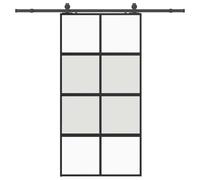 vidaXL Porta Scorrevole Ferramenta Nera 102,5x205 cm Vetro Temperato