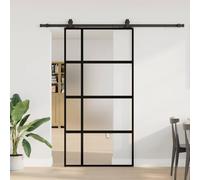 vidaXL Porta Scorrevole Ferramenta Nera 102,5x205 cm Vetro Temperato
