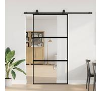 vidaXL Porta Scorrevole Ferramenta Nera 102,5x205 cm Vetro Temperato