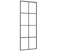 vidaXL Porta Scorrevole in Alluminio e Vetro ESG 76x205 cm Nera