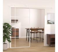 vidaXL Porta Scorrevole in Vetro ESG e Alluminio 102,5x205 cm Bianca