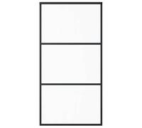 vidaXL Porta Scorrevole in Vetro ESG e Alluminio 102x205 cm Nera