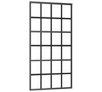 vidaXL Porta Scorrevole in Vetro ESG e Alluminio 102x205 cm Nera
