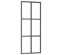 Porta scorrevole in vetro esg e alluminio 76x205 cm nera