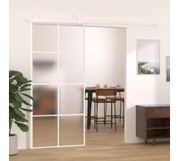 Porta scorrevole in vetro esg e alluminio 90x205 cm bianca