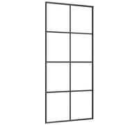 VIDAXL - Porta Scorrevole in Vetro ESG e Alluminio 90x205 cm Nera