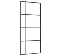 vidaXL Porta Scorrevole in Vetro ESG e Alluminio 90x205 cm Nera