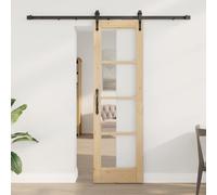 vidaXL Porta Scorrevole Manuale Marrone 61 x 198.5 cm Legno e metallo