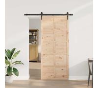 vidaXL Porta scorrevole Marrone 80 x 208 cm Legno di pino massello