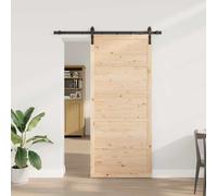 vidaXL Porta scorrevole Marrone 80 x 208 cm Legno di pino massello