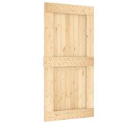 vidaXL Porta scorrevole NARVIK naturale e nero 100 x 210 cm (213,5 cm), moderna pista scorrevole salvaspazio in legno di pino, ideale per piccoli appartamenti, funzionale ed elegante