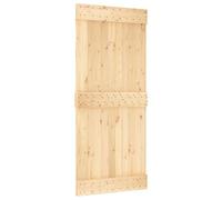 vidaXL Porta scorrevole NARVIK naturale e nero 90 x 210 cm (213,5 cm), efficiente risparmio di spazio, design moderno, porta in legno di pino, elegante soluzione scorrevole
