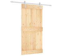 vidaXL Porta scorrevole Naturale e Bianco 100 x 210 cm