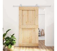 vidaXL Porta scorrevole Naturale e Bianco