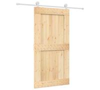 vidaXL Porta scorrevole Naturale e Bianco