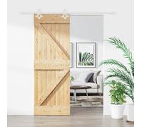 vidaXL Porta scorrevole Naturale e Bianco 80 x 210 cm