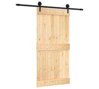 vidaXL Porta scorrevole Naturale e Nero 100 x 210 cm