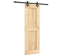 vidaXL Porta scorrevole Naturale e Nero 70 x 210 cm