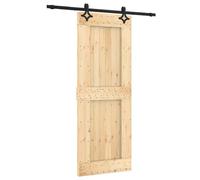 vidaXL Porta scorrevole Naturale e Nero 80 x 210 cm