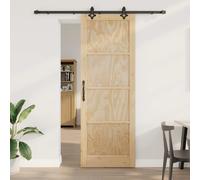 vidaXL Porta scorrevole Naturale e Nero 83 x 232 cm