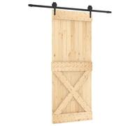 vidaXL Porta scorrevole Naturale e Nero 85 x 210 cm