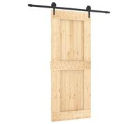 vidaXL Porta scorrevole Naturale e Nero 85 x 210 cm