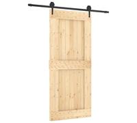 vidaXL Porta scorrevole Naturale e Nero 90 x 210 cm