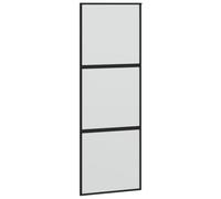 vidaXL Porta Scorrevole Nera 76x205 cm in Vetro Temperato e Alluminio
