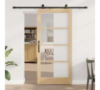 vidaXL Porta scorrevole ORKDAL 93 x 202 cm Naturale e Nero