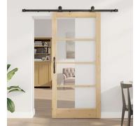 Porta scorrevole ORKDAL Naturale e Nero 93 x 202 cm