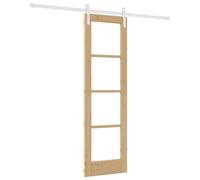 vidaXL Porta Scorrevole Orkdal Con Ferramenta Legno Massello & Metallo Naturale E Bianca 61X198,5 cm Interna per Corridoio Componenti Regolabili Set Interno Porta a Granaio Moderna Chiusura Apertura