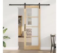 vidaXL Porta scorrevole ORKDAL Naturale e Nero 73,5 x 198,5 cm