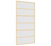 vidaXL Porta Scorrevole Oro 102,5x205 Vetro Smerigliato ESG Alluminio