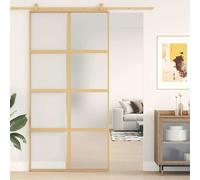 vidaXL Porta Scorrevole Oro 102,5x205 Vetro Smerigliato ESG Alluminio