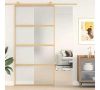 vidaXL Porta Scorrevole Oro 102,5x205 Vetro Smerigliato ESG Alluminio