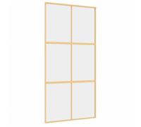 vidaXL Porta Scorrevole Oro 102,5x205 Vetro Trasparente ESG Alluminio