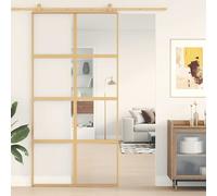 vidaXL Porta Scorrevole Oro 102,5x205 Vetro Trasparente ESG Alluminio