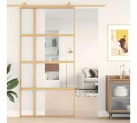 vidaXL Porta Scorrevole Oro 102,5x205 Vetro Trasparente ESG Alluminio