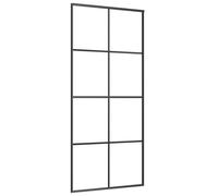 vidaXL Porta Scorrevole Porta Laterale per Bagno Porta per Cucina Chiusura Elementi di Arredo Accessori in Alluminio e Vetro ESG 90x205 cm Nera
