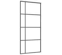 vidaXL Porta Scorrevole Vetro Smerigliato ESG Alluminio 90x205 cm Nera