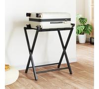 vidaXL Portabagagli Nero 68,5x38x58 cm in bambù