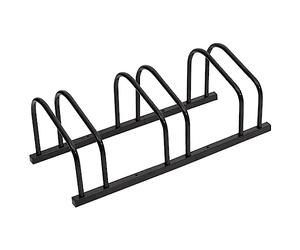 vidaXL Portabiciclette da pavimento per bicicletta, per 3 biciclette, portabici per garage, supporto per parcheggio a pavimento per bici, in acciaio nero