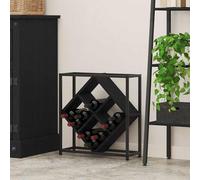 vidaXL Portabottiglie 16 bottiglie Legno ingegnerizzato Rovere Nero