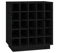 vidaXL Portabottiglie Nero 55,5x34x61 cm in Legno Massello di Pino